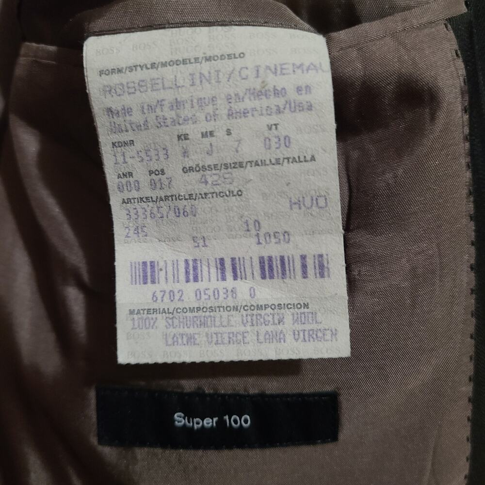 Hugo Boss Rossellini Suit Jacket Blazer Mens 42 S Brown Wool - Picture 8 of 8
